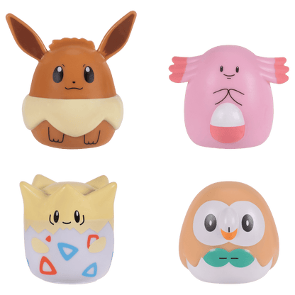 Pokémon Squish-a-longs 4-Pack – Eevee, Chansey, Togepi & Rowlet