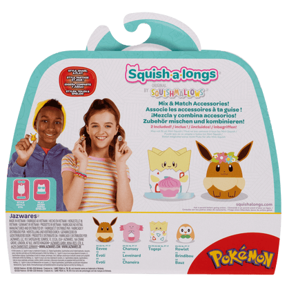 Pokémon Squish-a-longs 4-Pack – Eevee, Chansey, Togepi & Rowlet