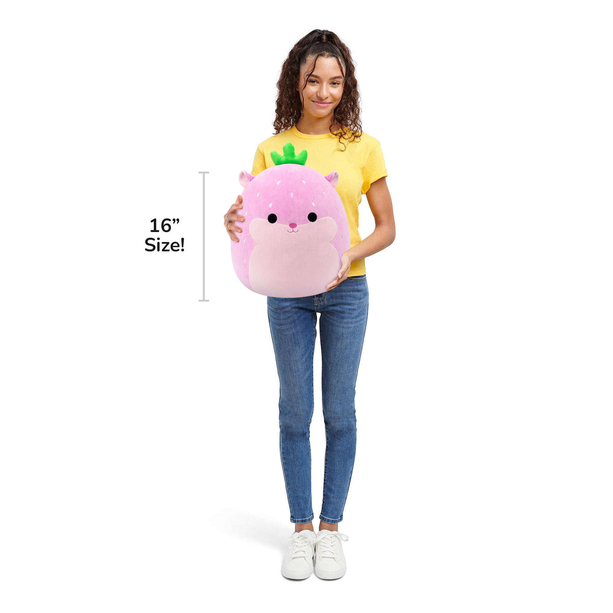 Squishmallows 16-Inch Davi Strawberry Hamster Plush 191726029083