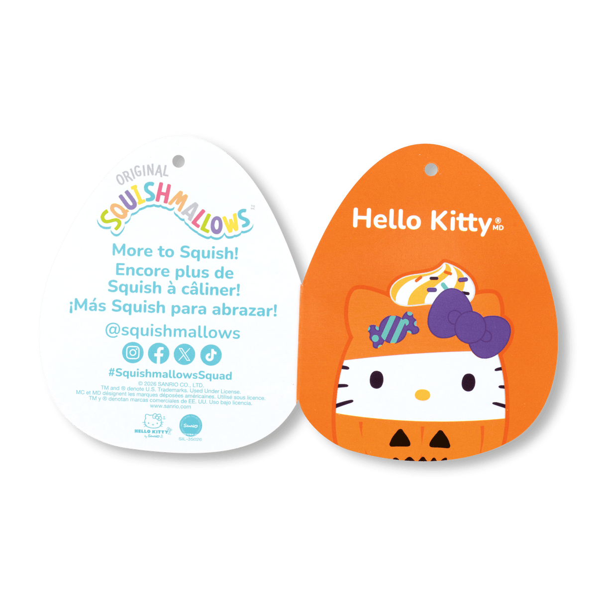 Squishmallows 8-Inch Hello Kitty Halloween Pumpkin Plush