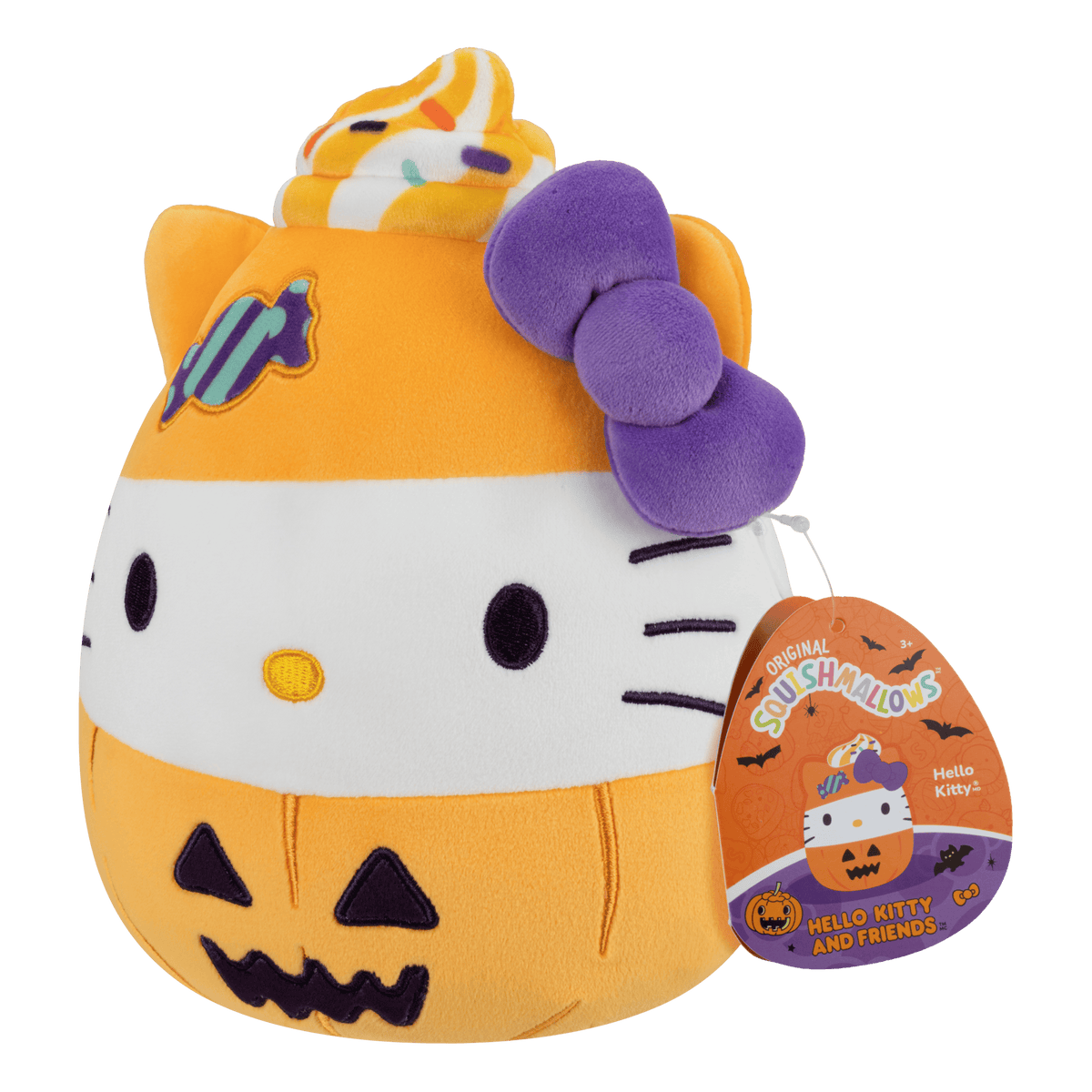 Squishmallows 8-Inch Hello Kitty Halloween Pumpkin Plush