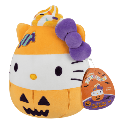 Squishmallows 8-Inch Hello Kitty Halloween Pumpkin Plush