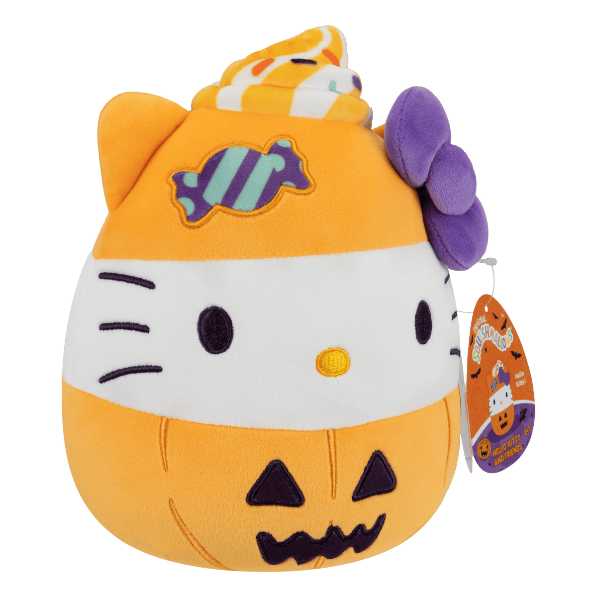 Squishmallows 8-Inch Hello Kitty Halloween Pumpkin Plush