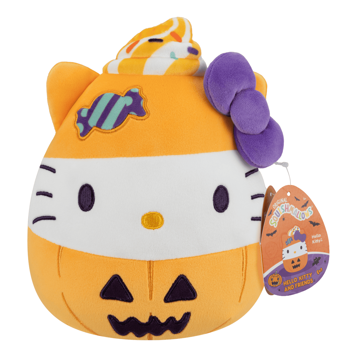 Squishmallows 8-Inch Hello Kitty Halloween Pumpkin Plush