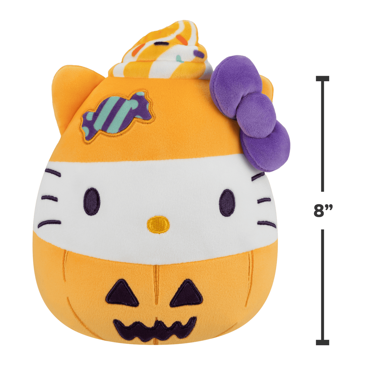 Squishmallows 8-Inch Hello Kitty Halloween Pumpkin Plush