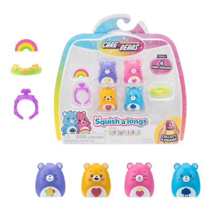 Squishmallows Squish-a-longs Care Bears Mini-Squish 4-Pack Style 2 191726023814