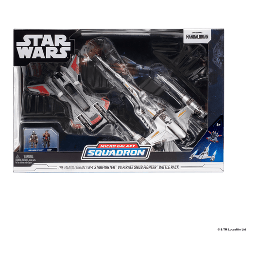 Star Wars Micro Galaxy Squadron The Mandalorian's N-1 Starfighter vs Pirate Snub Fighter Battle Pack