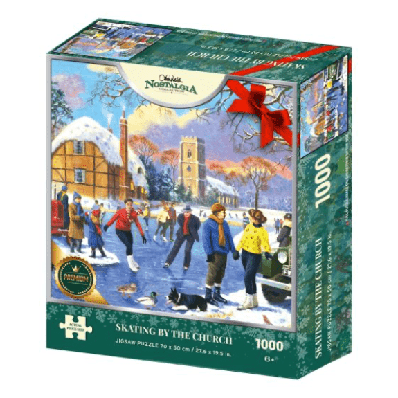 Kidicraft - Christmas Nostalgia Collection - Skating By The Church - 1000 Piece Jigsaw Puzzle 5060337330947