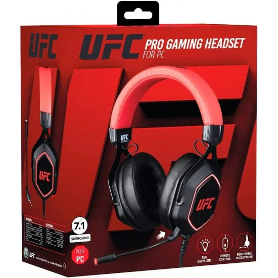 Konix UFC Pro 7.1 Wired Gaming Headset - Black/Red