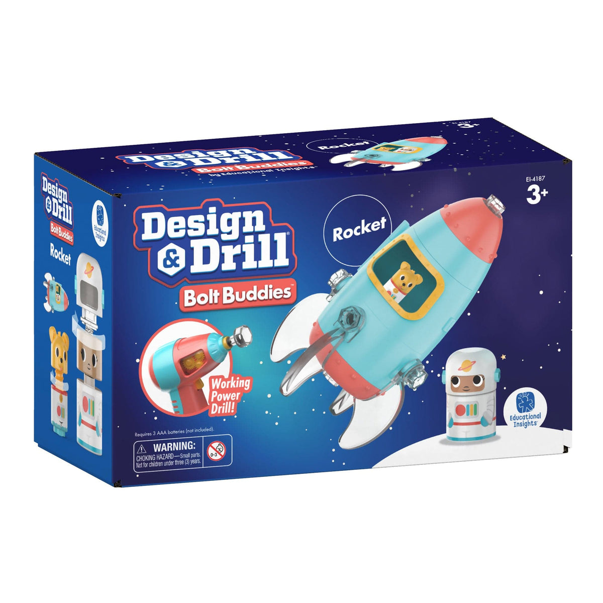 Learning Resources - Design & Drill Bolt Buddies Rocket Toy 086002041876