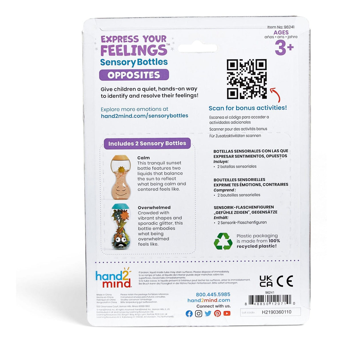 Learning Resources - Express Your Feelings Sensory Bottles Opposites 848850120710