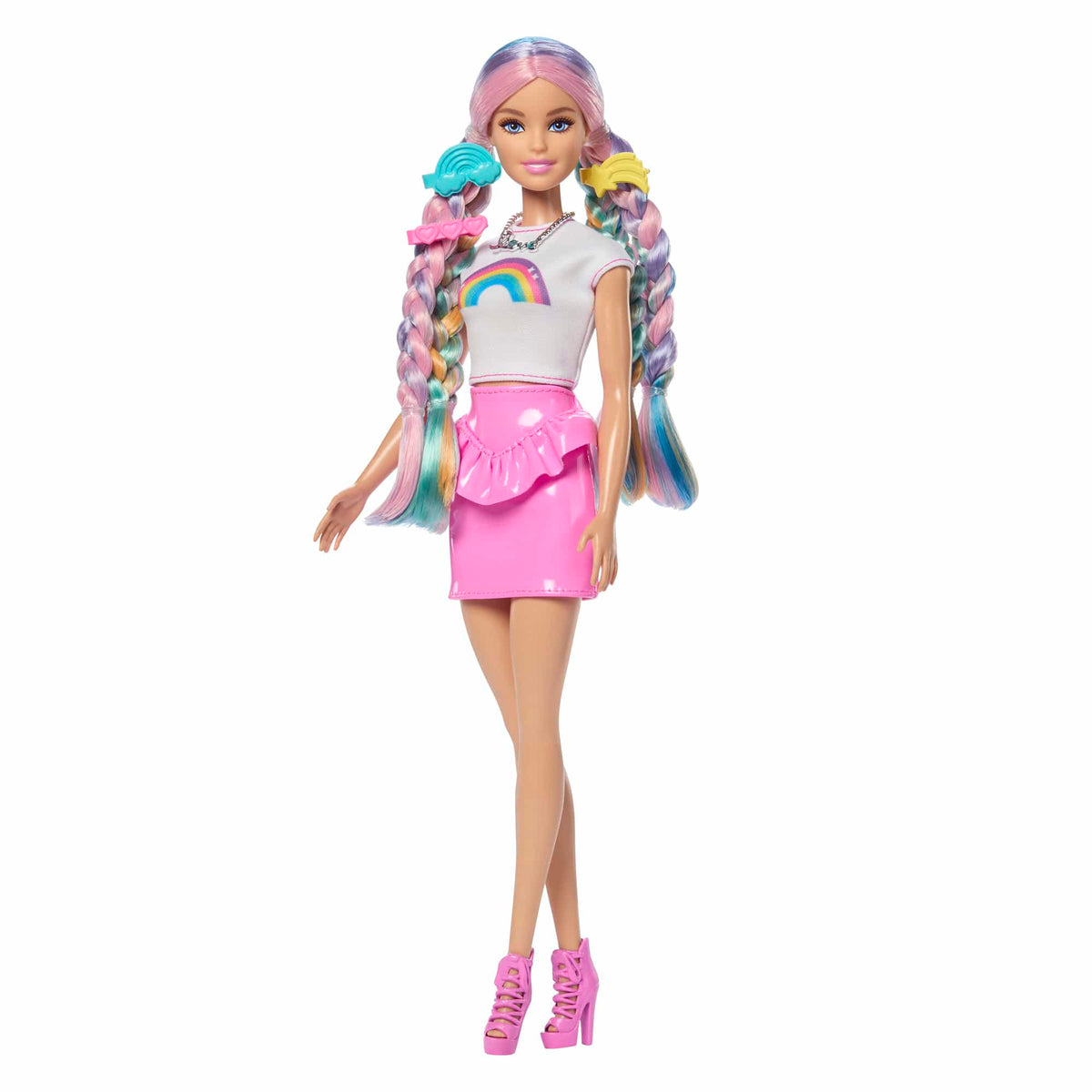 * Barbie Style Rainbow Sparkle Hair Play Doll