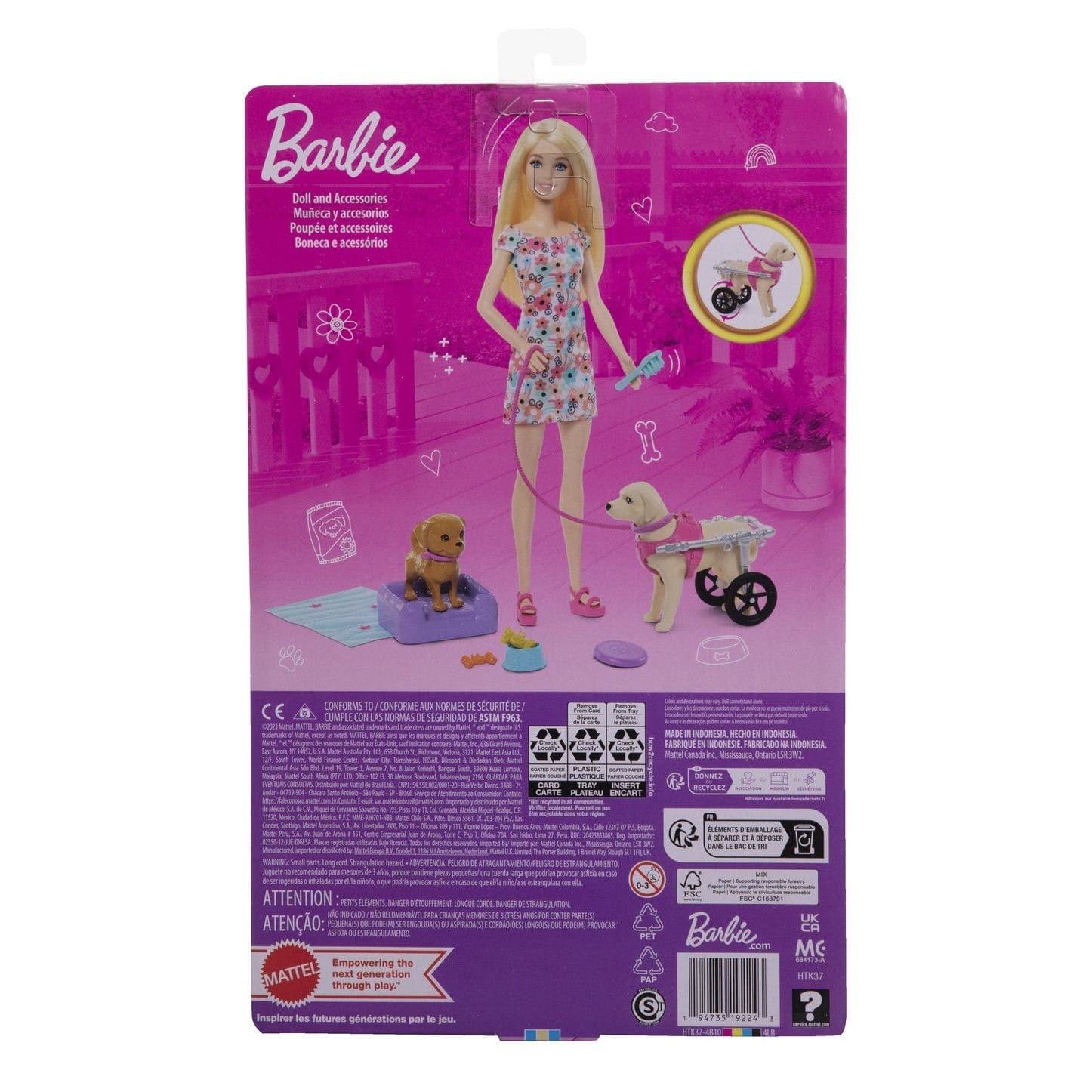 Barbie Walk and Wheel Pet Playset 194735192243