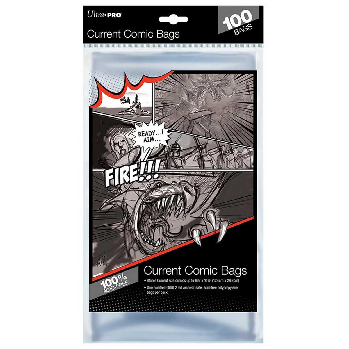 Current Size Comic Bags 6-7/8in x 10-1/2in (100 ct.) 74427819750