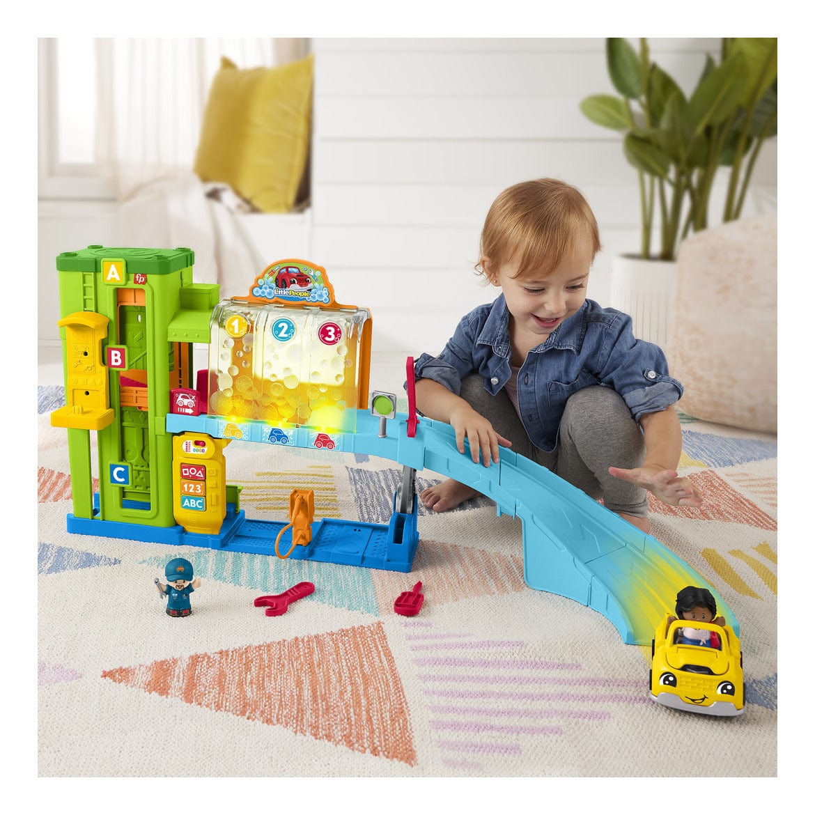 Fisher Price Little People Light Up Learning Garage Playset 194735171521