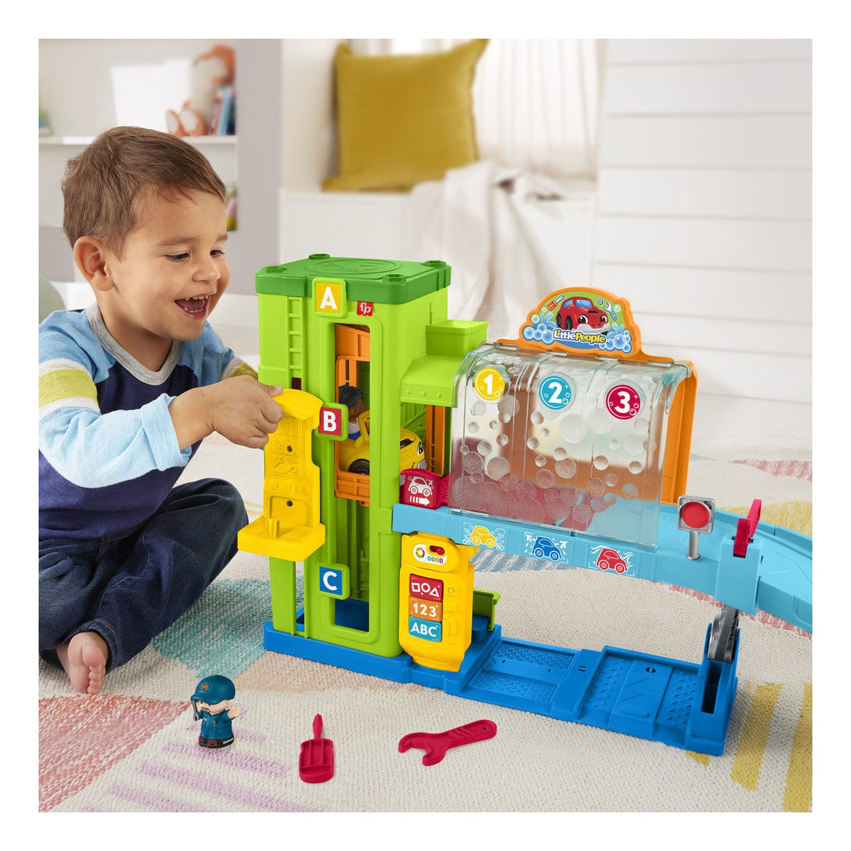 Fisher Price Little People Light Up Learning Garage Playset 194735171521