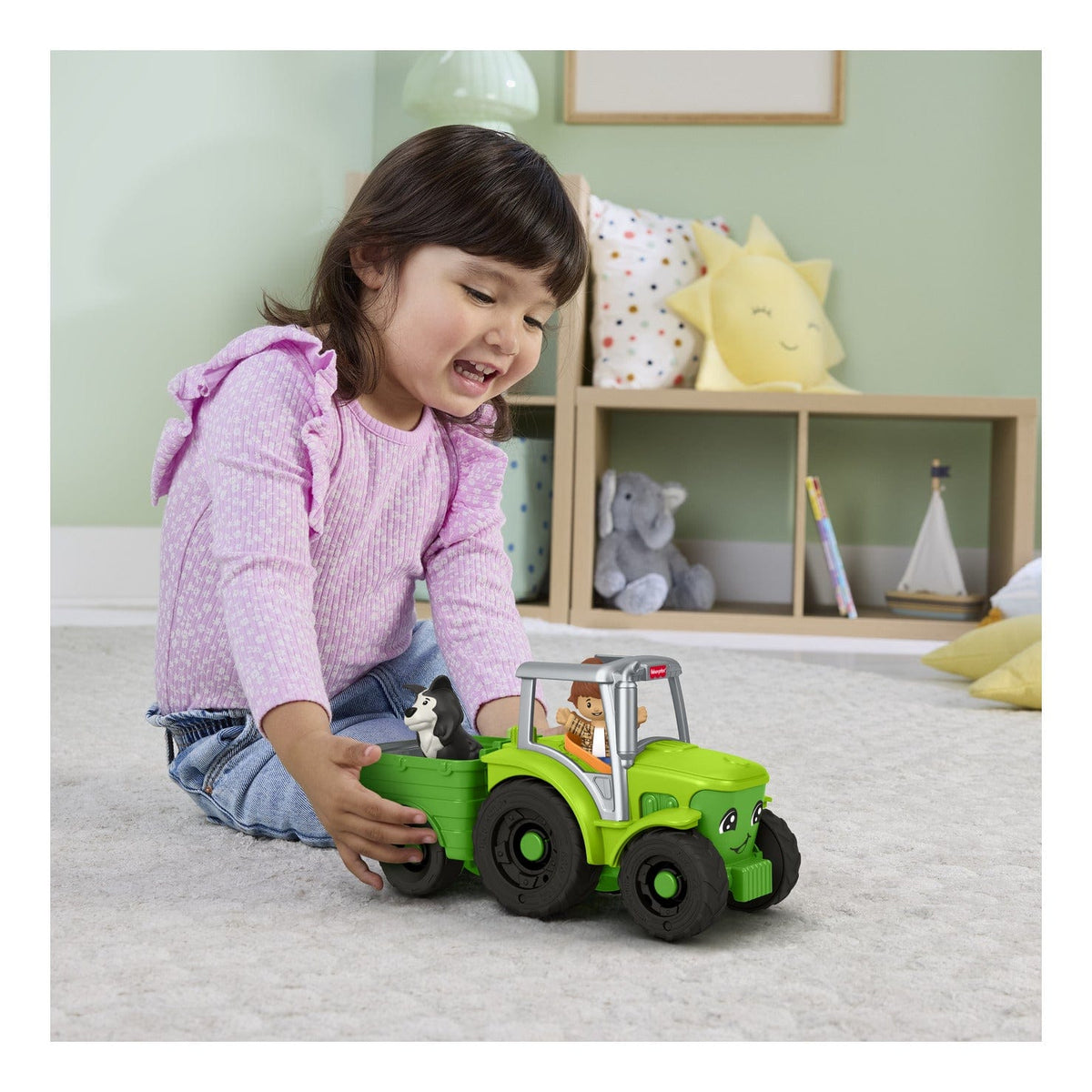 Fisher Price Little People Push and Play Tractor 194735277865