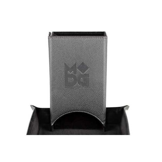 Fold Up Leather Dice Tower: Black 680599383816