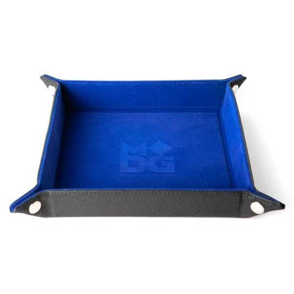Fold Up Velvet Dice Tray: Blue (Leather Backed) 852678889186