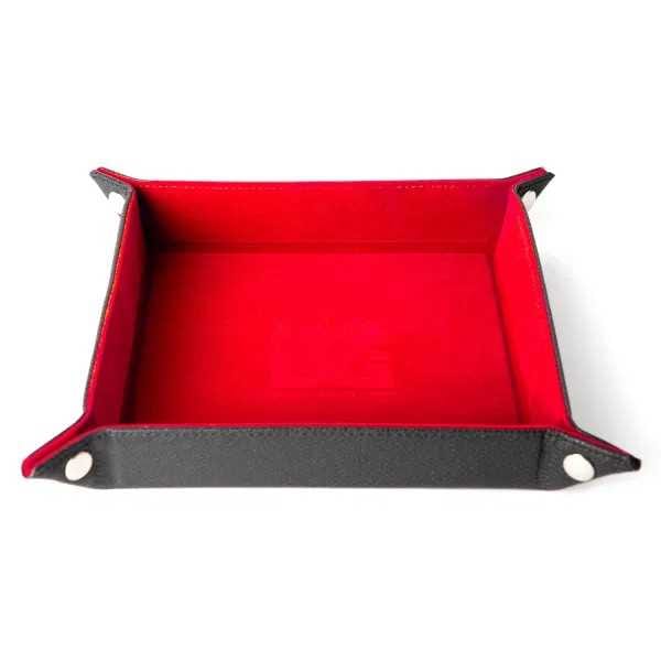 Fold Up Velvet Dice Tray: Red (Leather Backed) 680599383311