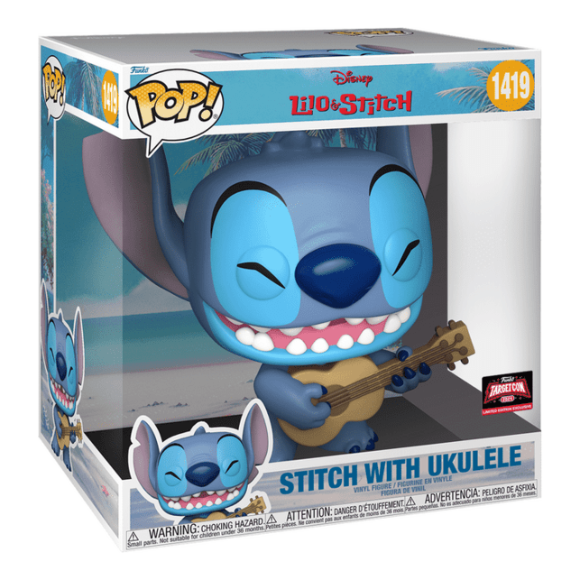 Funko Pop! Jumbo 10in - Stitch w/ Ukelele Figure 889698767866