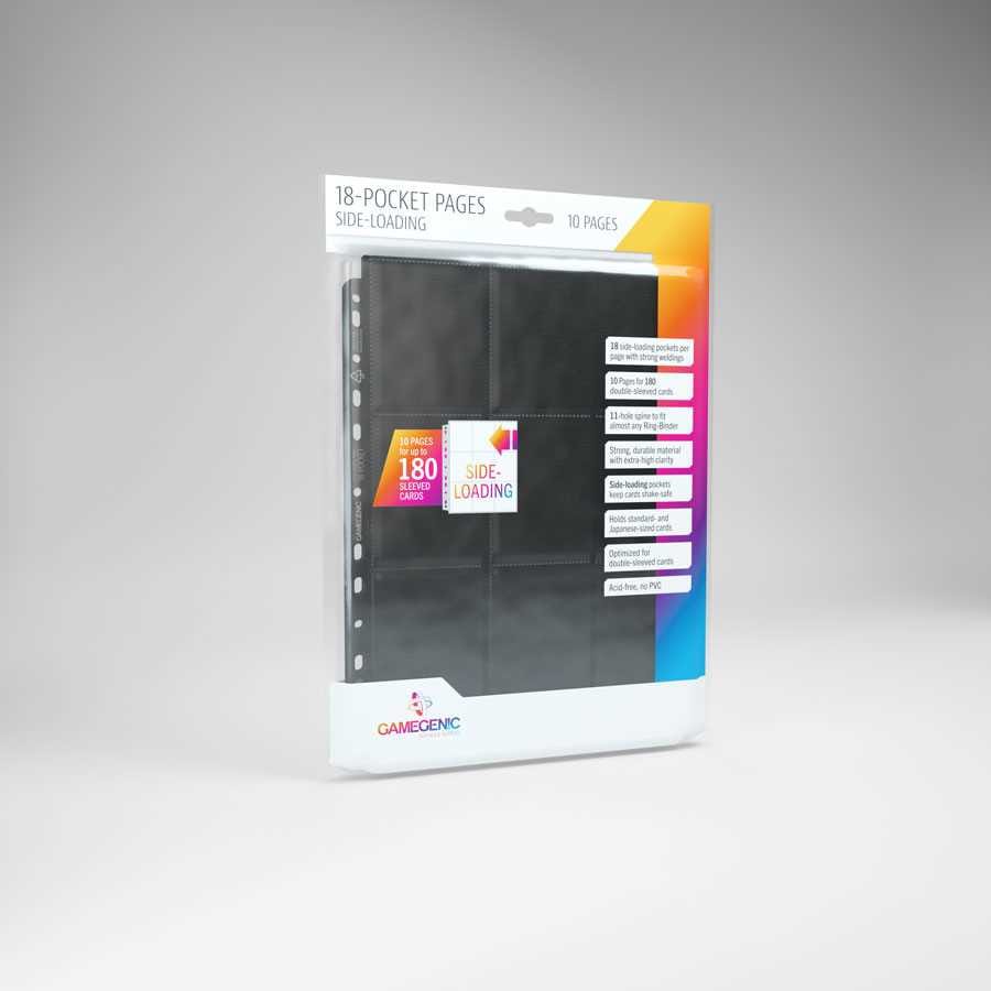 Gamegenic Sideloading 18-Pocket Pages 10 pcs pack Black 4251715403211