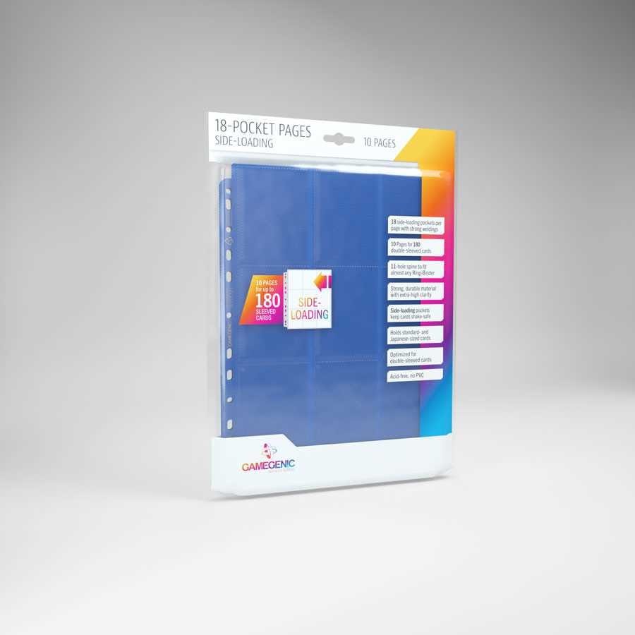 Gamegenic Sideloading 18-Pocket Pages 10 pcs pack Blue 4251715403259