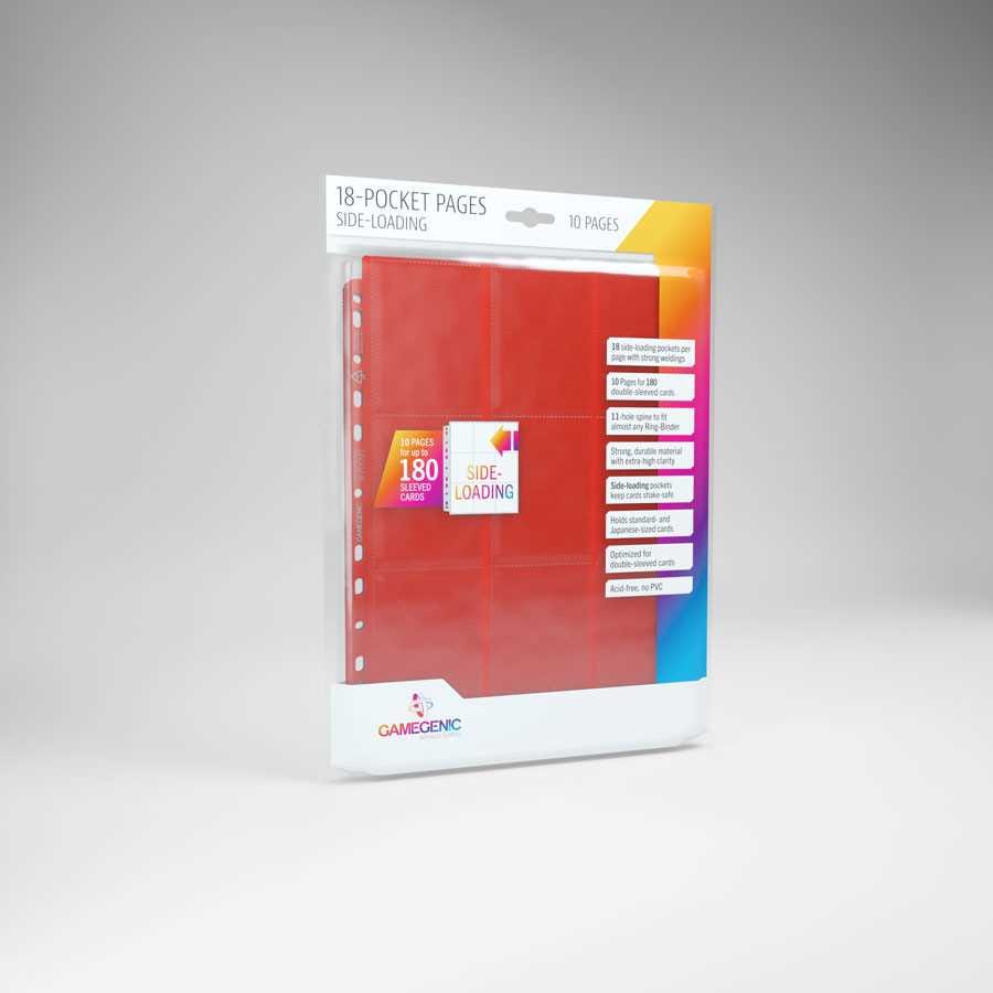 Gamegenic Sideloading 18-Pocket Pages 10 pcs pack Red 4251715403334