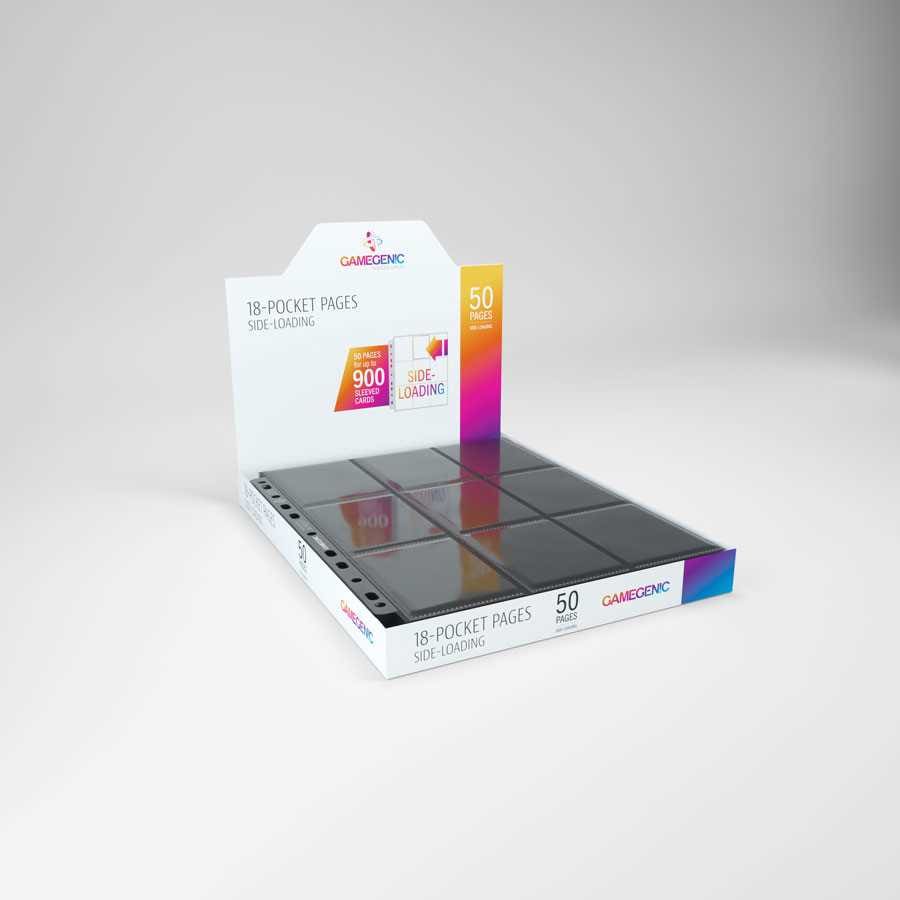 Gamegenic Sideloading 18-Pocket Pages 50 pcs DISPLAY Black 4251715403235