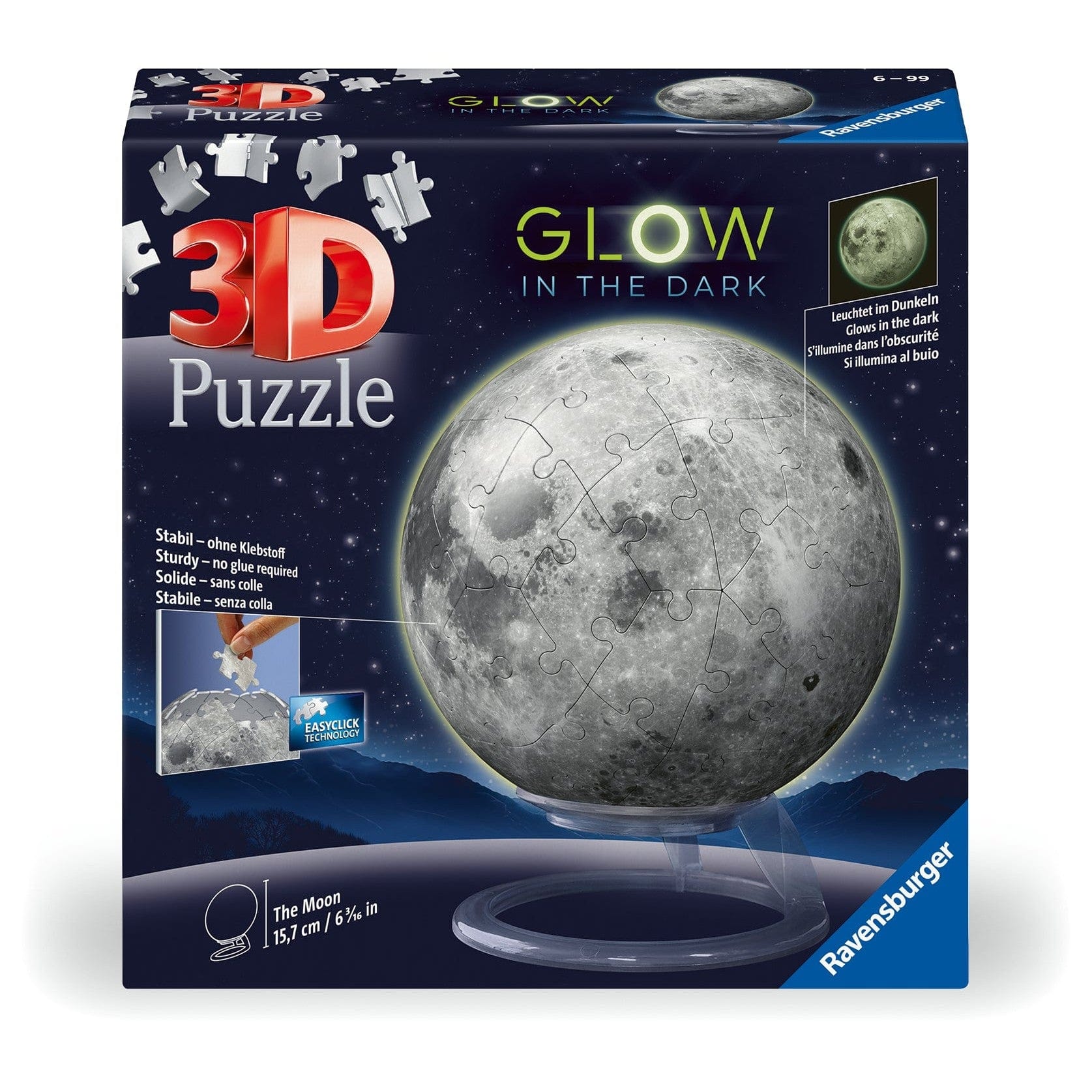 Glow in the Dark Moon 3D Puzzle Ball 72pc 4005556115860