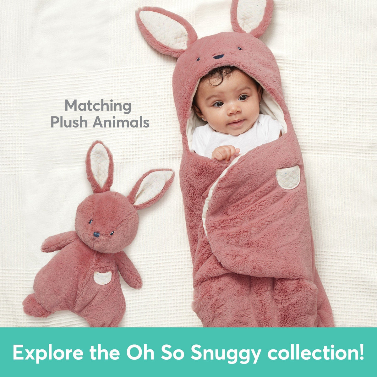 GUND Baby Oh So Snuggly Blanket Wrap Bunny Plush Toy