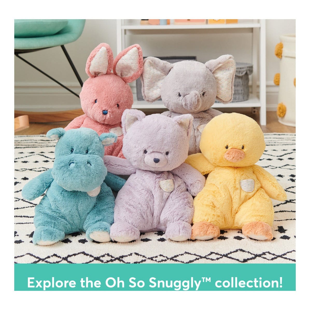 GUND Baby Oh So Snuggly Blanket Wrap Hippo Plush Toy