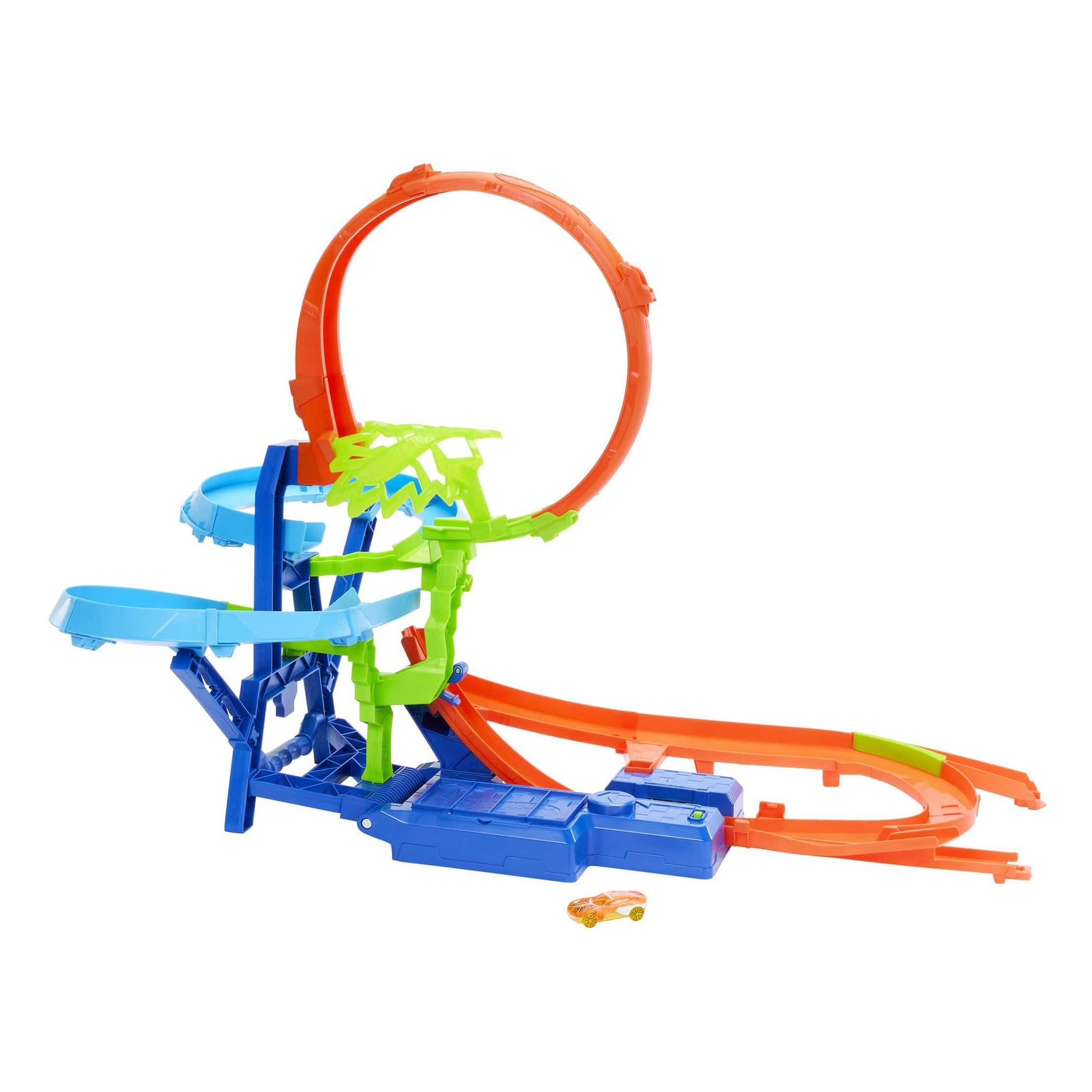 Hot Wheels Stunt Tracks Motorized Big Air Crash Playset