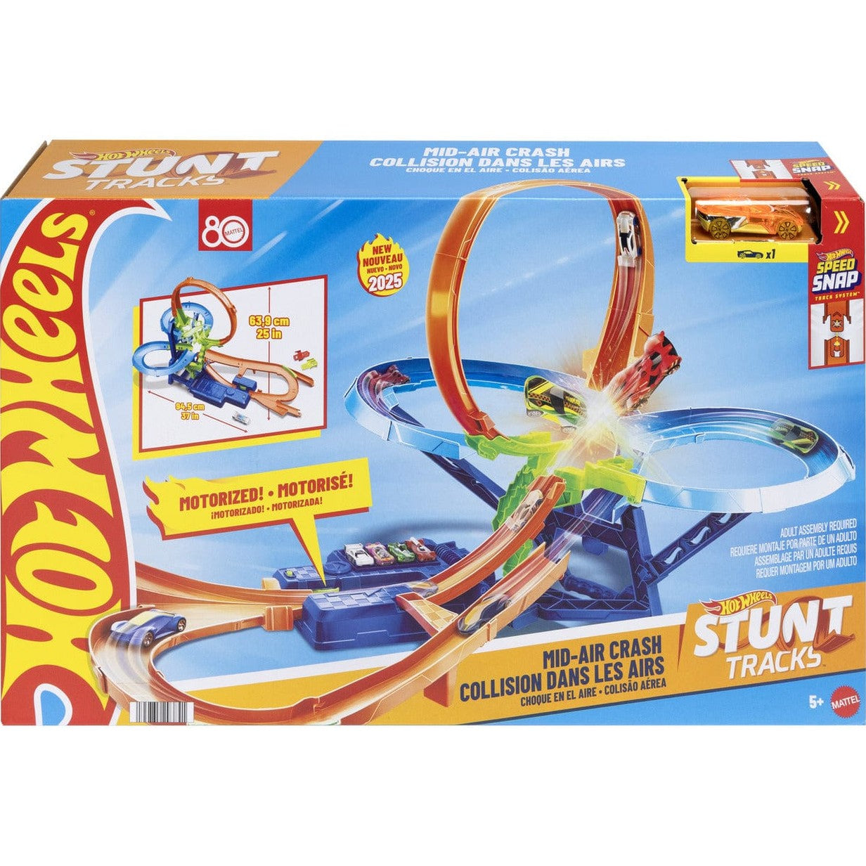 Hot Wheels Stunt Tracks Motorized Big Air Crash Playset