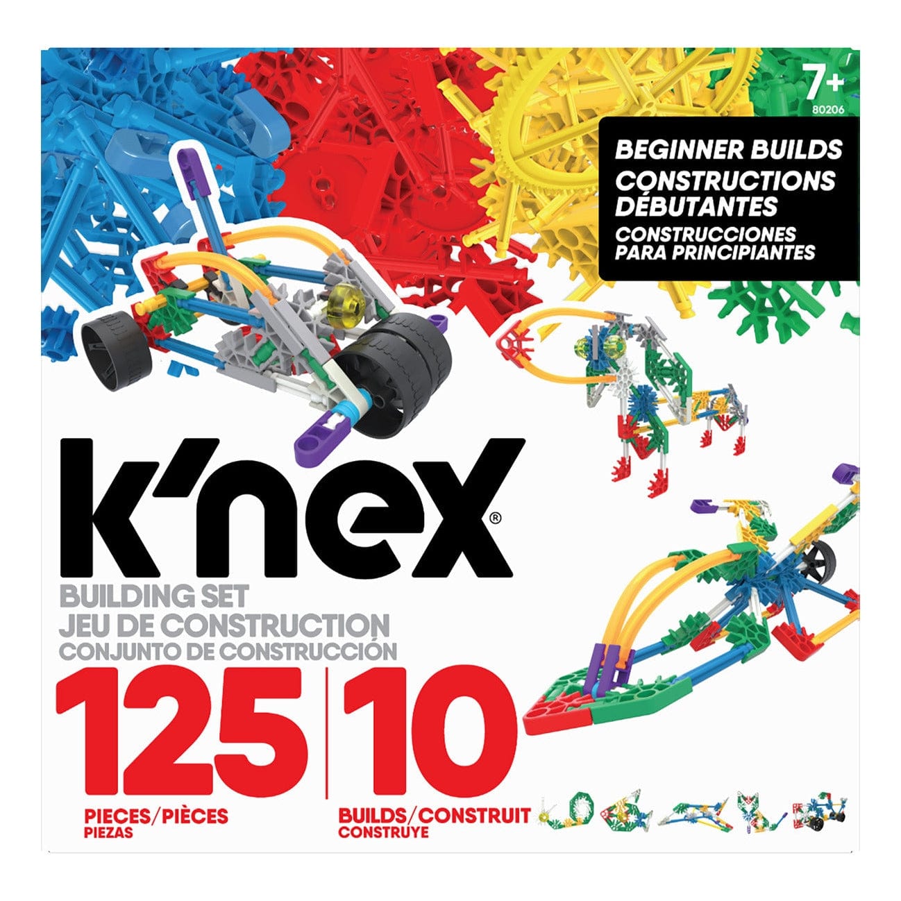 K'NEX Classics 125 Piece 10 Model Beginner Builds 744476802064