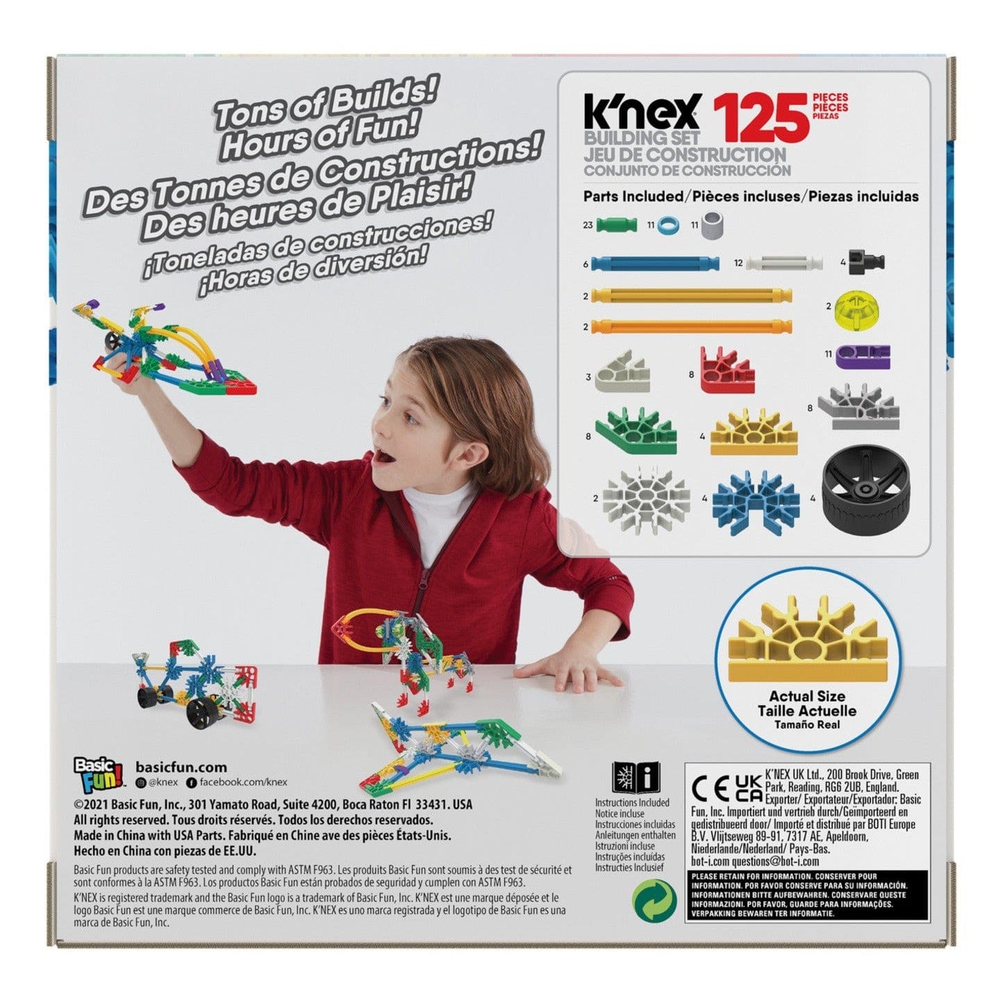 K'NEX Classics 125 Piece 10 Model Beginner Builds 744476802064