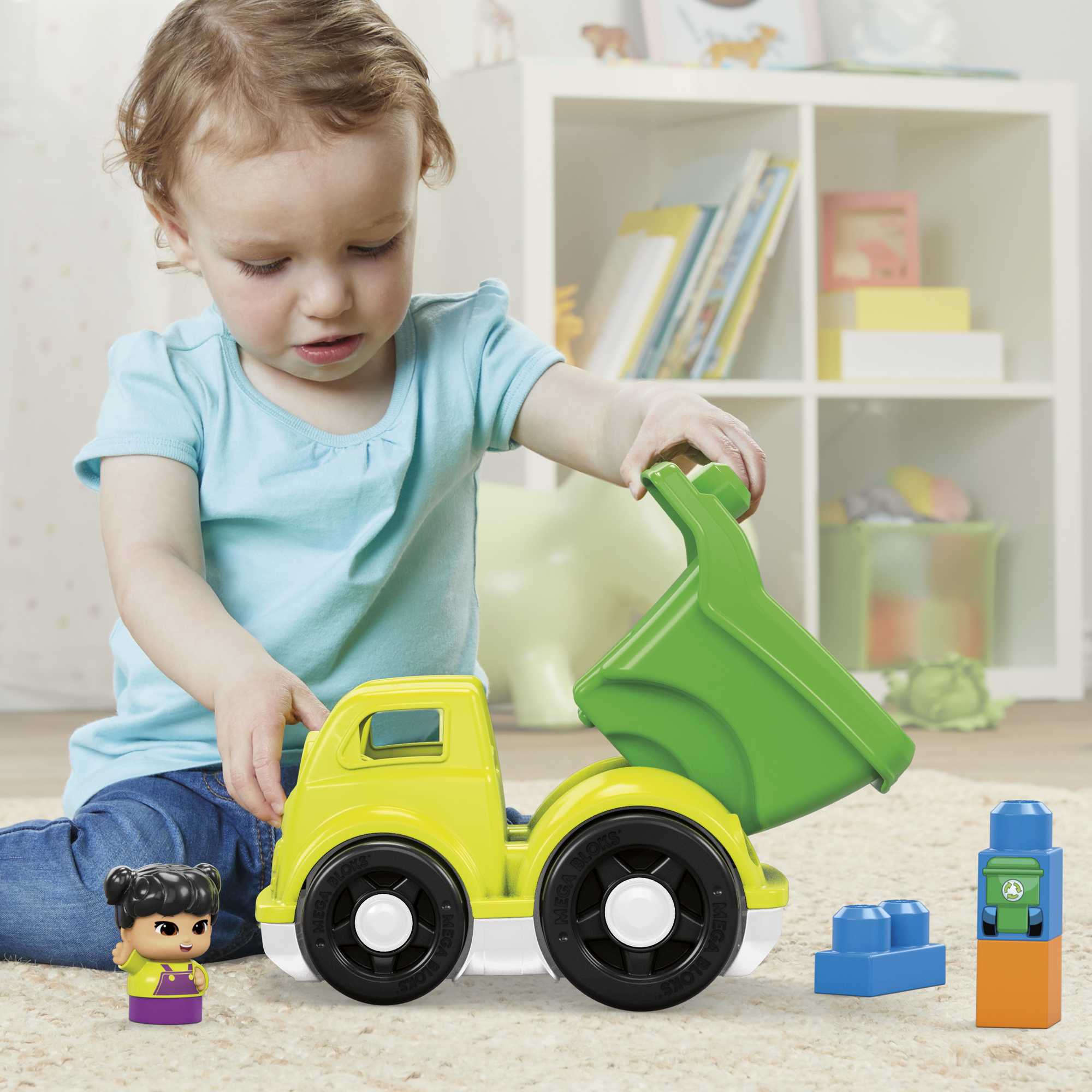 Mega Bloks Lil Vehicles Classic Assorted Building Set with Peter Police Car Dylan Dump Truck and Freddy Firetruck 0065541804081