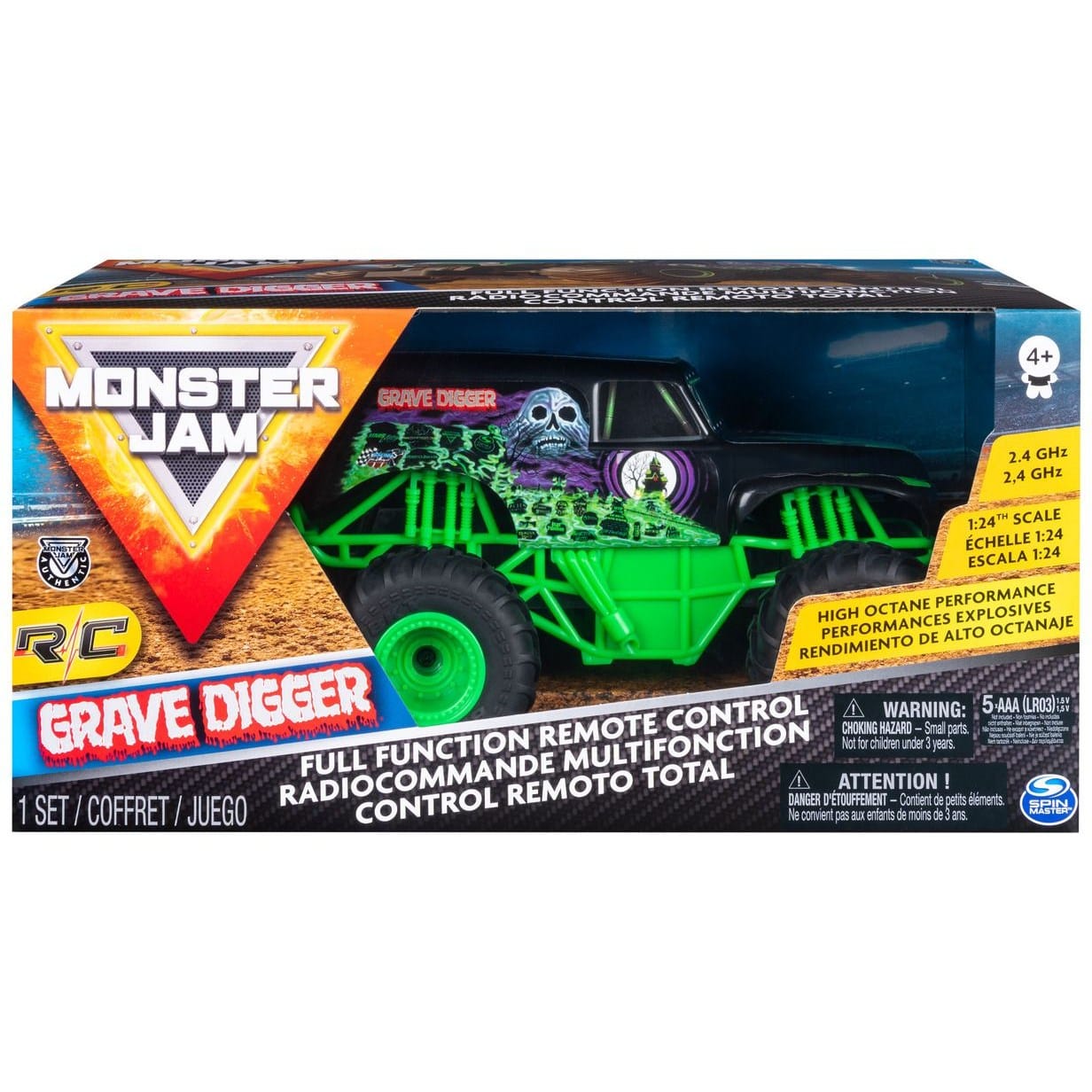 Monster Jam R/C Grave Digger 1:24 Scale 2.4GHz 778988548264