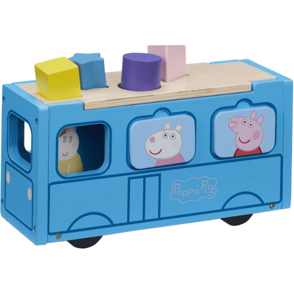 Peppa's: Wooden Play School Bus Shape Sorter 5029736072223