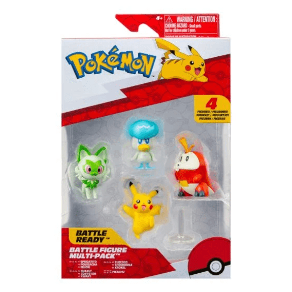 Pokemon Battle Figure Multipack 4-Pack (Pikachu, Fuecoco, Sprigatito, Quaxly) 191726507185