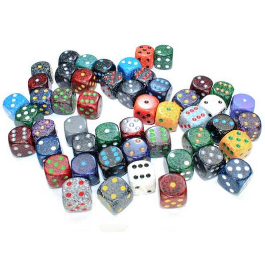 Polyhedral 16mm d6 w/pips Dice: Bag of 50 Asst: Spec 601982026905