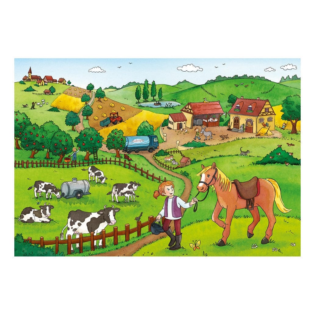 Ravensburger On The Farm 2x12pc Jigsaw Puzzle Set 4005556075607