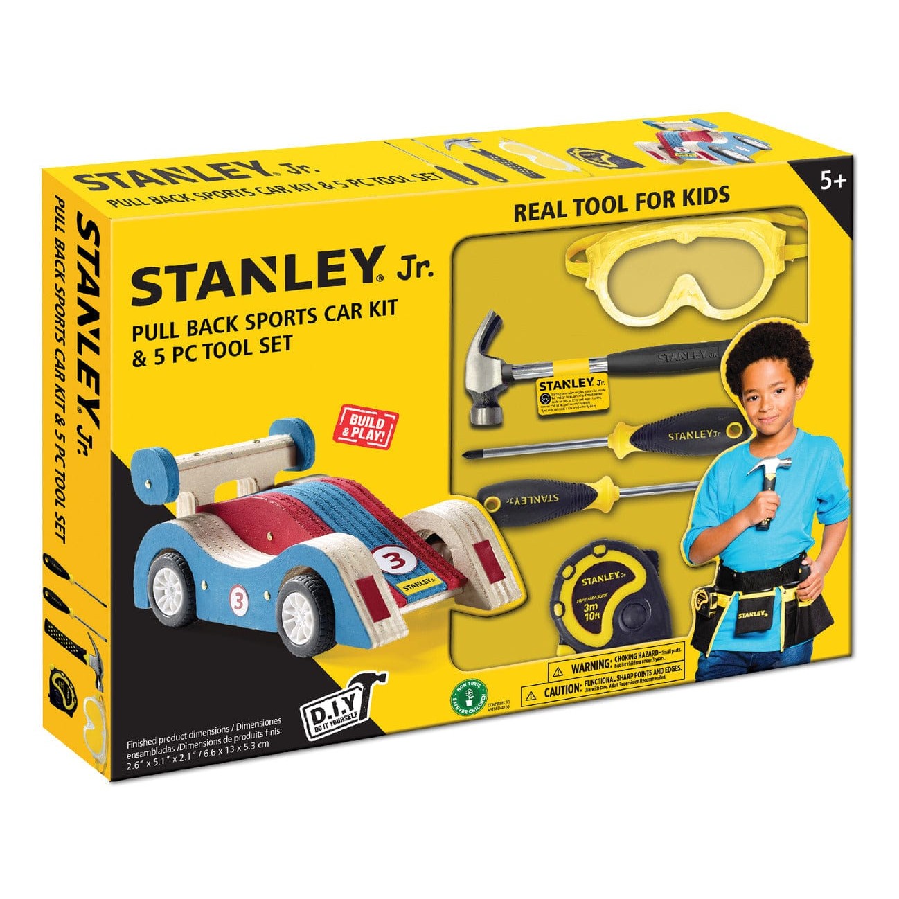 Stanley Jr. Pull Back Sports Car & 5 Piece Toolset