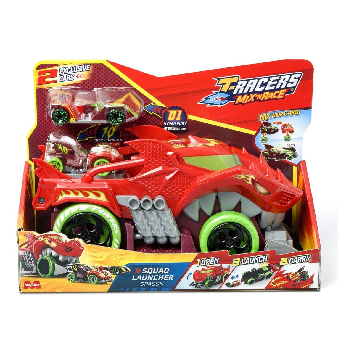 * T-Racers Mix N Race - Shark & Dragon Launcher