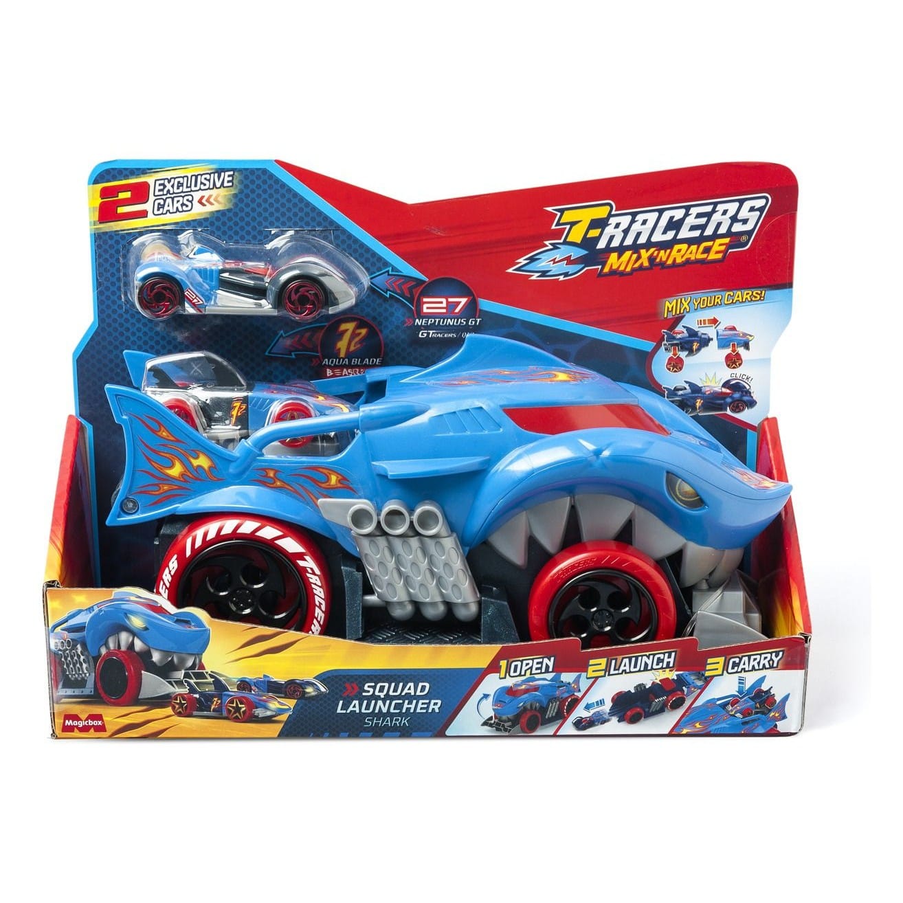 * T-Racers Mix N Race - Shark & Dragon Launcher