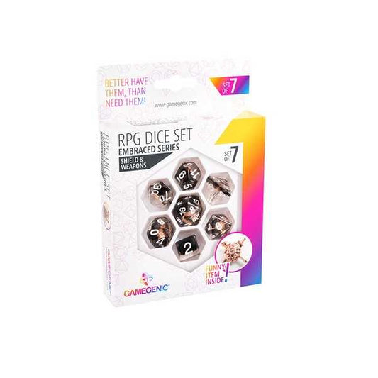 UNIT Gamegenic Embraced Series - Shield & Weapons - RPG Dice Set (7pcs) Multicolor 4251715404898