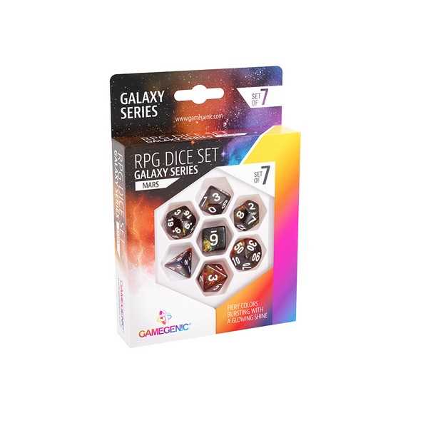 UNIT Gamegenic Galaxy Series - Mars - RPG Dice Set (7pcs) Blue/Orange 4251715405093