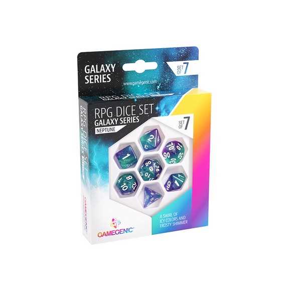 UNIT Gamegenic Galaxy Series - Neptune - RPG Dice Set (7pcs) Blue/Purple 4251715405055