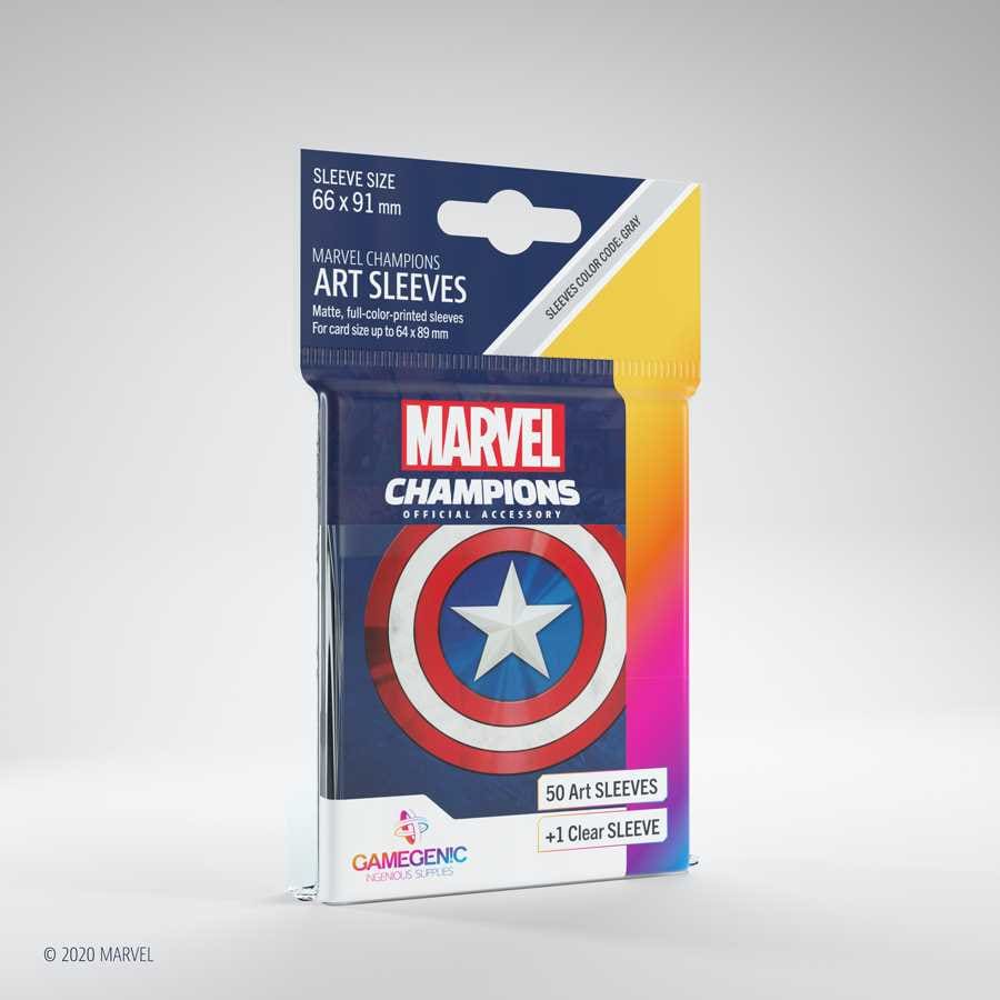 UNIT Gamegenic Marvel Champions Art Sleeves- Captain America (50 ct.) 4251715409619