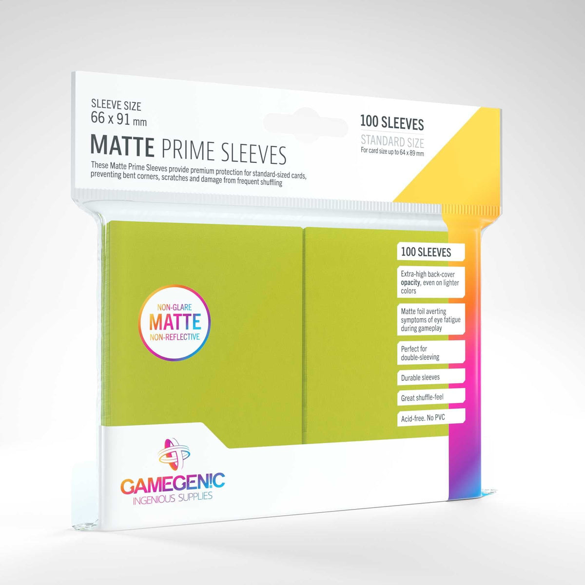 UNIT Gamegenic Matte Prime Sleeves Lime (100 ct.) 4251715402511